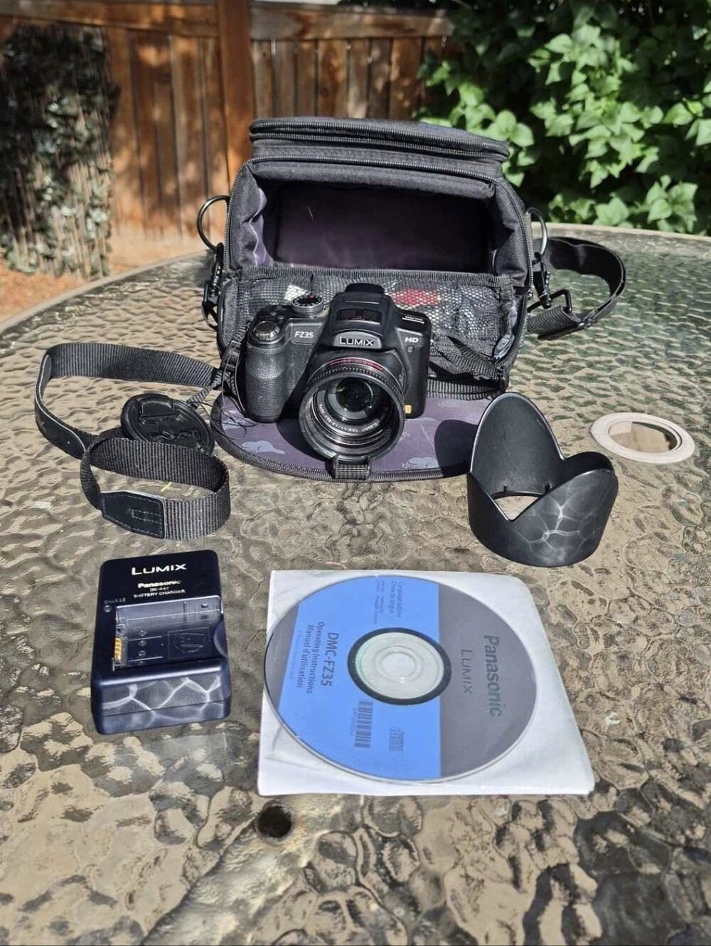 Panasonic Lumix Black Camera with Matching Case and Accessories